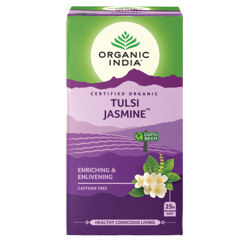 Organic India Tulsi jasmín Зелёный чай с базиликом и жасмином 25 пакетиков